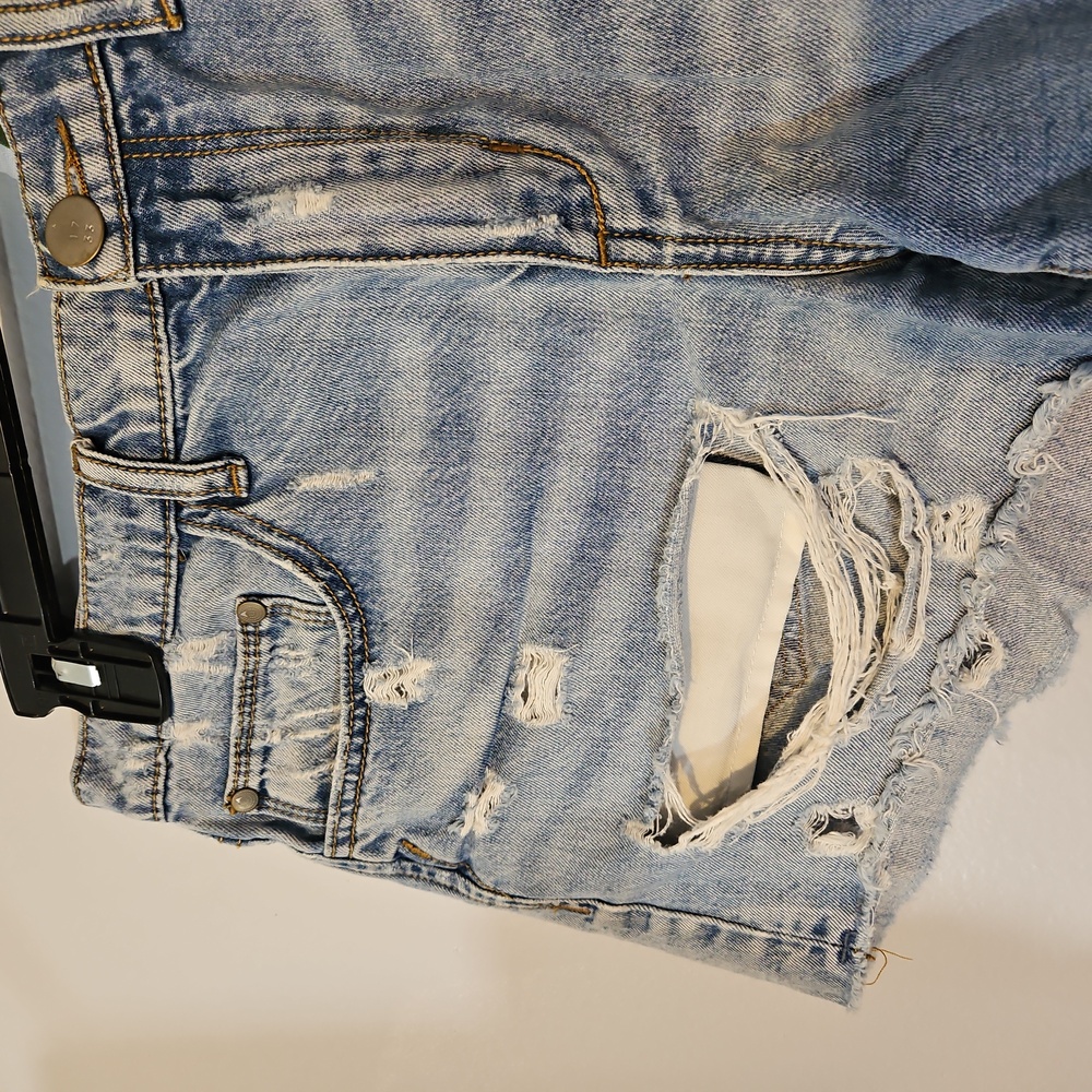 Gilded Intent Distressed Mid Rise Jean Shorts - Picture 9 of 10